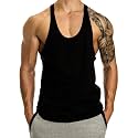 THE BLAZZE Men's Blank Stringer Y Back Bodybuilding Gym Tank Tops