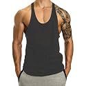 THE BLAZZE Men's Blank Stringer Y Back Bodybuilding Gym Tank Tops