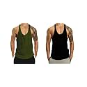 THE BLAZZE Men's Blank Stringer Y Back Bodybuilding Gym Tank Tops