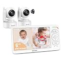 Blemil 6" Split Screen Video Baby Monitor with 2 Cameras, 4000mAh Battery