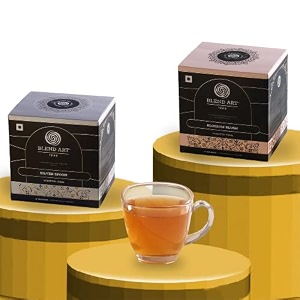 blendart darjeeling white teabags combo pack of 2  silver spoon and blossom blush white tea 15pcs each