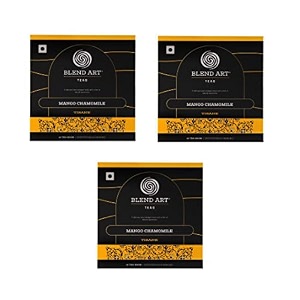 blendart herbal chamomile tea bags with mango flavour  chamomile iced tea  combo pack of 3  15 tea bags each