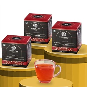 blendart hibiscus tea with cinnamon  hibiscus tea bags  herbal hibiscus iced tea  pack of 3 15 tea bags each
