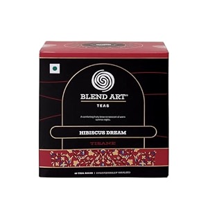 blendart hibiscus tea loose leaf herbal tisane tea natural flavour for improves heart and health lowers cholesterol and uplifts mood great for iced or hot brewed tea - 30 tea bags