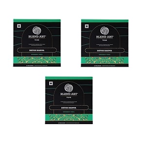 blendart kahwa green tea bags  detoxifying green tea bags  combo pack of 3  15 tea bags each
