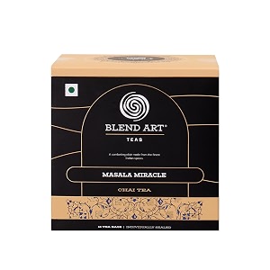 blendart masala chai tea bags with cardamom ginger black pepper clove 100 natural ingredients assam black tea leaf morning tea 15 pyramid tea bags