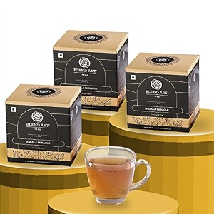 blendart masala chai tea bags  masala miracle assam chai tea bags  combo pack of 3  15 tea bags each