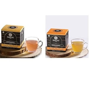 blendart turmeric and chamomile teabags mango flavour tea combo pack of 2  herbal caffeine free tea 15pcs each