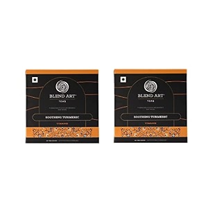 blendart turmeric herbal tea bags  haldi ashwagandha tea  combo pack of 2 15 tea bags each