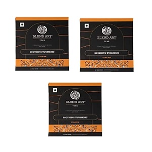 blendart turmeric herbal tea bags  haldi ashwagandha tea  combo pack of 3  15 tea bags each