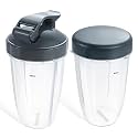 Replacement for Nutribullet 24oz Cups with Flip Top Lid and Flat Lid 2 Pack
