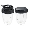 Replacement for Nutribullet Blender 18oz Cups Flat Lid and Flip Top Lid