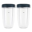 Blender Cups Replacement for Nutribullet Blender 24oz Cup with Lid (2 Pack)