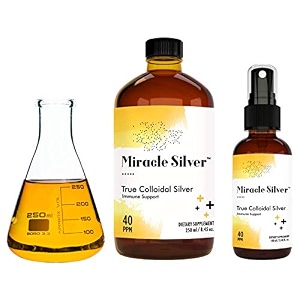 miracle silver  true colloidal silver 40 ppm 250 ml  nano particle yellow silver  natural immune booster  high strength  ultrafine particles  glass bottle  lab certified - drop