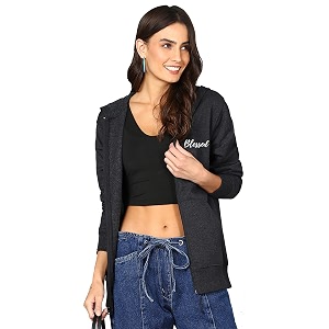 Blessed Printed Womens Full Sleeve Cotton Zipper