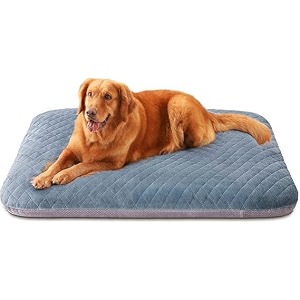 magic dog extra large dog bed orthopedic pet beds jumbo crate pad mat washable anti slip bottam dog sleeping mattress with removable cover blue grey l