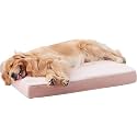 Magic Dog Extra Large Dog Bed Orthopedic Pet Beds Jumbo Crate Pad Mat Washable Anti Slip Bottam Dog Sleeping Mattress with Removable Cover (Pink, L)