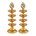 4 Layer Golden OM Design Led Electric Diya/Deepak/Deep Lights (Pack of 2) for Home, Puja, Mandir, Diwali Festival Decoration, Decorative Lights for All Festival,, Plastic