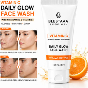 blestaaa essentialss vitamin c glow  nourish with niacinamide  vitamin e  face wash