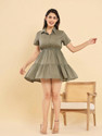 BLEVY Women Layered Green Above KneeMid Thigh