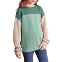 blibean Girls Fall Long Sleeve Shirts Kid Color Block Tops Size 6-15 Years