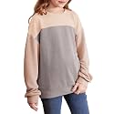 blibean Girls Fall Long Sleeve Shirts Kid Color Block Tops Size 6-15 Years