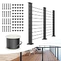 BLIKA 8FT-12FT Complete Set 36" Cable Railing Post Kit, T316 Steel Cable