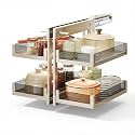 Blind Corner Cabinet Pull Out 13", 14.1", 15.3", 16.9", 2 Tier Kitchen Cabinet Organizer, Left &amp; Right Open Compatible, Blind Corner Kitchen Cabinets