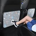 Bling Rhinestone Kick Mats Back Seat Protectors - Premium Car Seat Back Protector with Crystal Diamonds, Fits Most Cars - Stylish Car Interior Decor Accessories for Women & Girls White 2Pcs