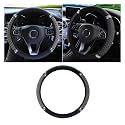 JOYCOURT 15 Inch Bling Soft Leather Car Steering Wheel Cover, Grey