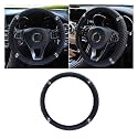 JOYCOURT 15 Inch Bling Soft Leather Car Steering Wheel Cover, Black