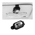 Bling Sunglasses Holders for Car Visor, Crystal Rhinestone Leather One Handed Operation Vehicles Sun Visor Glasses Clip, Automotive Interior Ticket Card Clip, Universal Fit (Black)