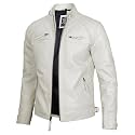 Blingsoul Quilted Leather Jacket Men - Motorcycle Style Cafe Racer Lambskin Jacket for Mens
