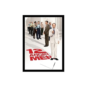 blinkart 12 angry men 1957 movie poster frame 12x18 inch  premium 300 gsm paper wall print  vintage film artwork for home bedroom living room office  framed photo decor