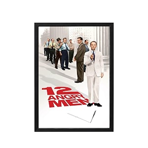 blinkart 12 angry men 1957 movie poster frame 8x12 inch  premium 300 gsm paper wall print  vintage film artwork for home bedroom living room office  framed photo decor