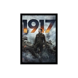 blinkart 1917 2019 movie poster frame 12x18 inch  premium 300 gsm paper wall print  vintage film artwork for home bedroom living room office  framed photo decor