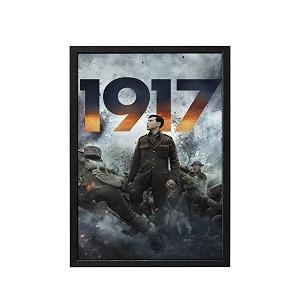 blinkart 1917 2019 movie poster frame 8x12 inch  premium 300 gsm paper wall print  vintage film artwork for home bedroom living room office  framed photo decor