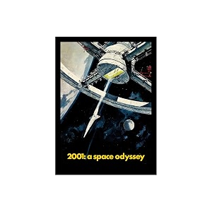 blinkart 2001 a space odyssey movie poster frame 12x18 inch  premium 300 gsm paper wall print  vintage film artwork for home bedroom living room office  framed photo decor