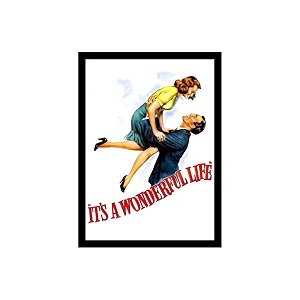 blinkart it39s a wonderful life 1946 movie poster frame 12x18 inch  premium 300 gsm paper wall print  vintage film artwork for home bedroom living room office  framed photo decor