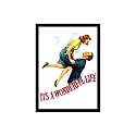 BLINKART It'S A Wonderful Life (1946) Movie Poster Frame 12x18 Inch | Premium 300 GSM Paper Wall Print | Vintage Film Artwork for Home, Bedroom, Living Room, Office | Framed Photo Decor