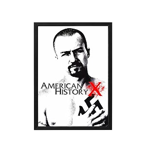 blinkart american history x 1998 movie poster frame 8x12 inch  premium 300 gsm paper wall print  vintage film artwork for home bedroom living room office  framed photo decor