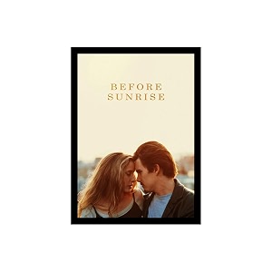 blinkart before sunrise 1995 movie poster frame 12x18 inch  premium 300 gsm paper wall print  vintage film artwork for home bedroom living room office  framed photo decor