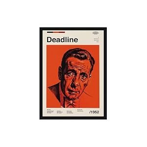 blinkart deadline wall movie poster frame 8x12 inch  premium 300 gsm paper wall print  mid century vintage film artwork for home bedroom living room office  framed photo decor