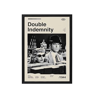 blinkart double indemnity movie poster frame 8x12 inch  premium 300 gsm paper wall print  mid century vintage film artwork for home bedroom living room office  framed photo decor