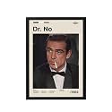 BLINKART Dr.No James Bond Movie Poster Frame 8x12 Inch | Premium 300 GSM Paper Wall Print | Mid Century Vintage Film Artwork for Home, Bedroom, Living Room, Office | Framed Photo Decor