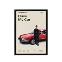 BLINKART Drive My Car Movie Poster Frame 8x12 Inch | Premium 300 GSM Paper Wall Print | Mid Century Vintage Film Artwork for Home, Bedroom, Living Room, Office | Framed Photo Decor