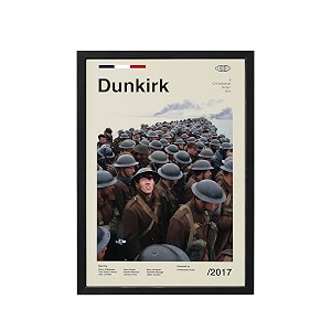 blinkart dunkrik vintage movie poster frame 8x12 inch  premium 300 gsm paper wall print  mid century vintage film artwork for home bedroom living room office  framed photo decor