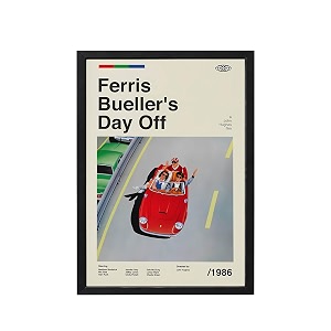 blinkart ferris bueller39s movie poster frame 8x12 inch  premium 300 gsm paper wall print  mid century vintage film artwork for home bedroom living room office  framed photo decor