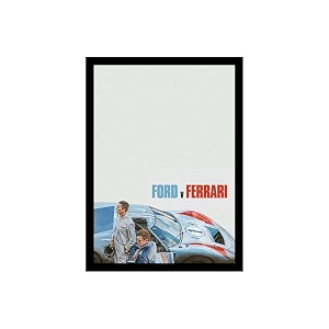blinkart ford v ferrari 2019 movie poster frame 12x18 inch  premium 300 gsm paper wall print  vintage film artwork for home bedroom living room office  framed photo decor