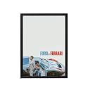 BLINKART Ford V Ferrari (2019) Movie Poster Frame 8x12 Inch | Premium 300 GSM Paper Wall Print | Vintage Film Artwork for Home, Bedroom, Living Room, Office | Framed Photo Decor